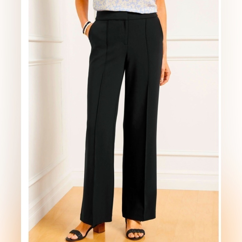 Talbots Wool wide leg black pants, size 8
